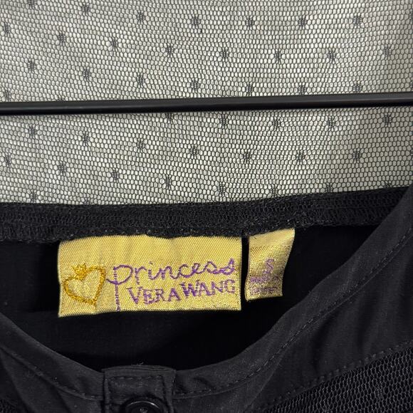 Princess Vera Wang Black Polka Dot Lace Insert Tank Top Size Small - Picture 2 of 7